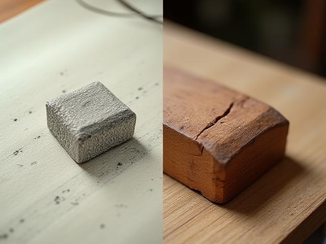 Boceto de diseño frente a producto de madera terminado